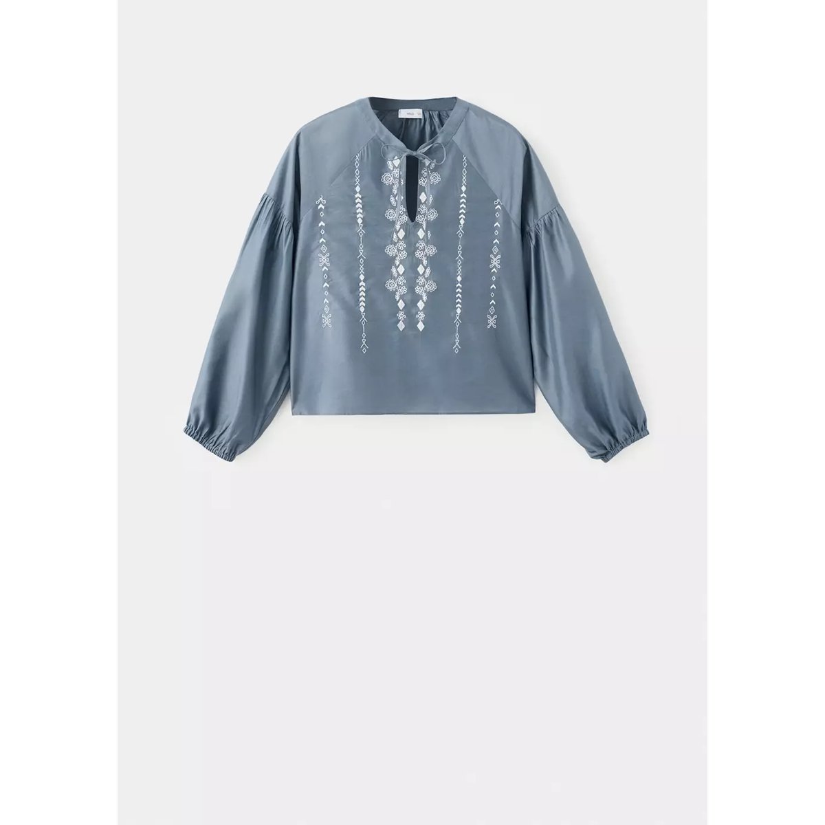 Blouse brodée nœud bleu ciel, MANGO TEEN