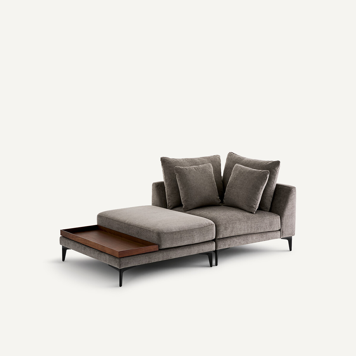 Repose-pieds avec plateau, en polyester mélangé, MODERNISTE gris stone, EMMANUEL GALLINA X AM.PM