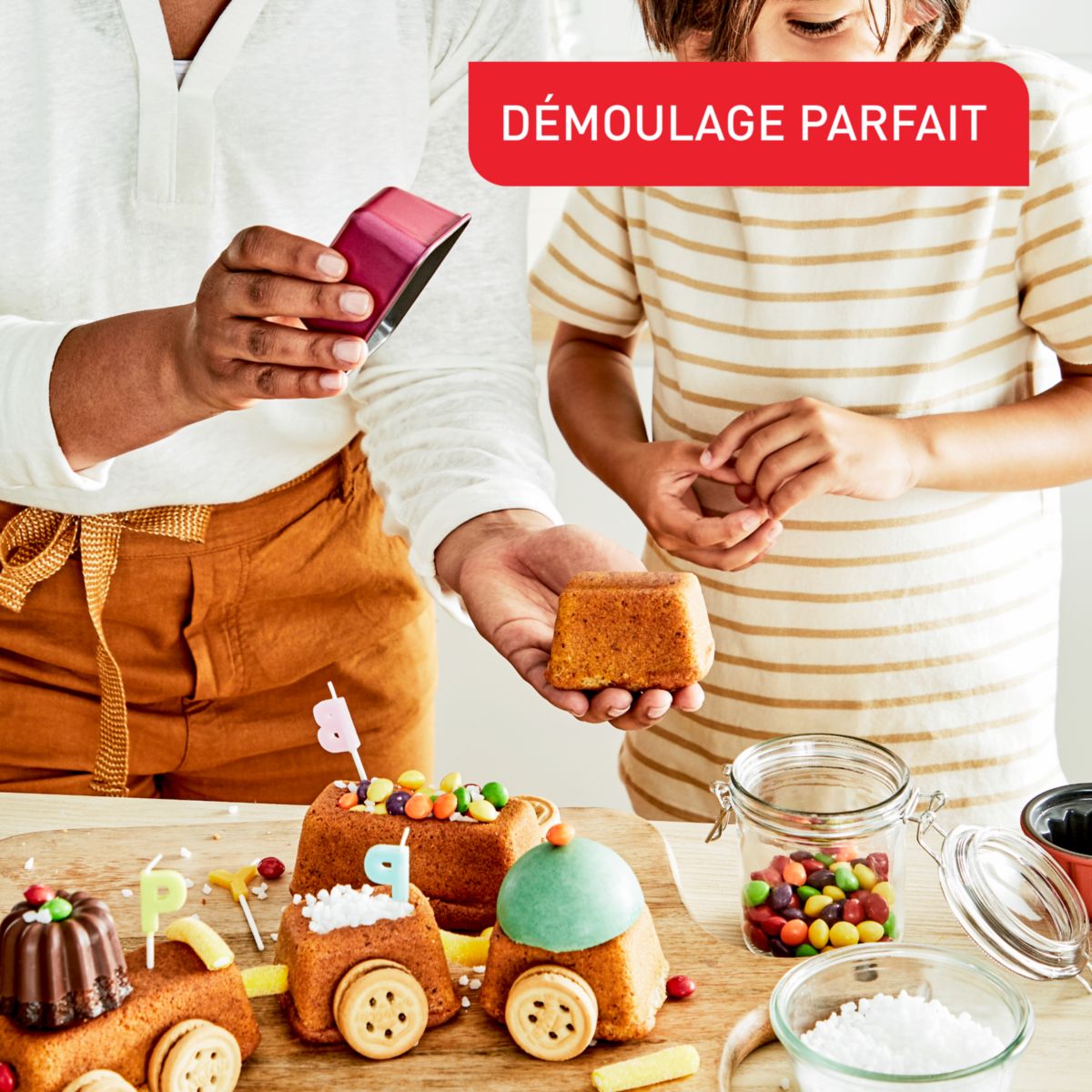 Moule à pain Creabake 3 moules à petit pain couleur unique, TEFAL