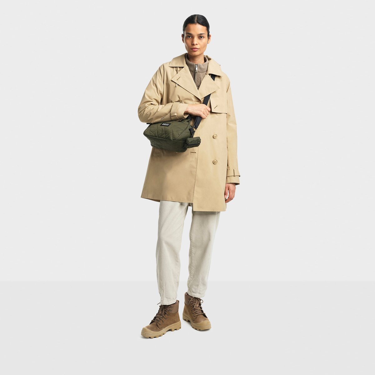 Trench à capuche GORE-TEX beige, AIGLE