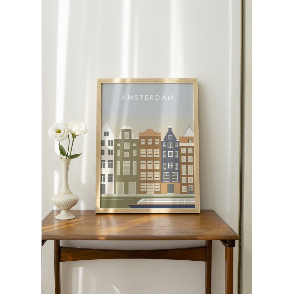 Poster Amsterdam blanc, L'AFFICHERIE