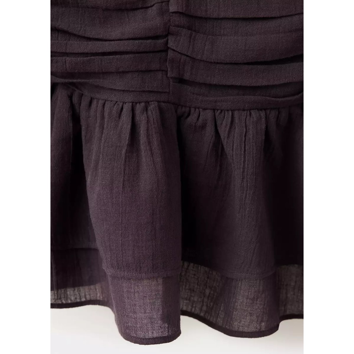 Robe coton drapée marron, MANGO TEEN