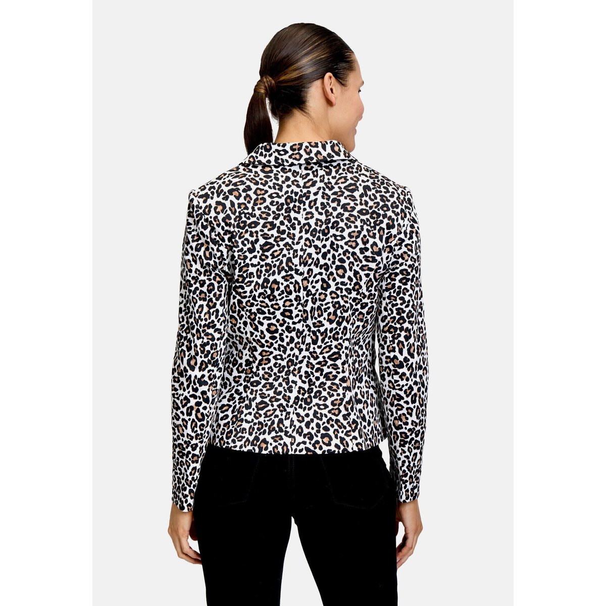 Blazer court à imprimé animalier blanc/noir, BETTY BARCLAY