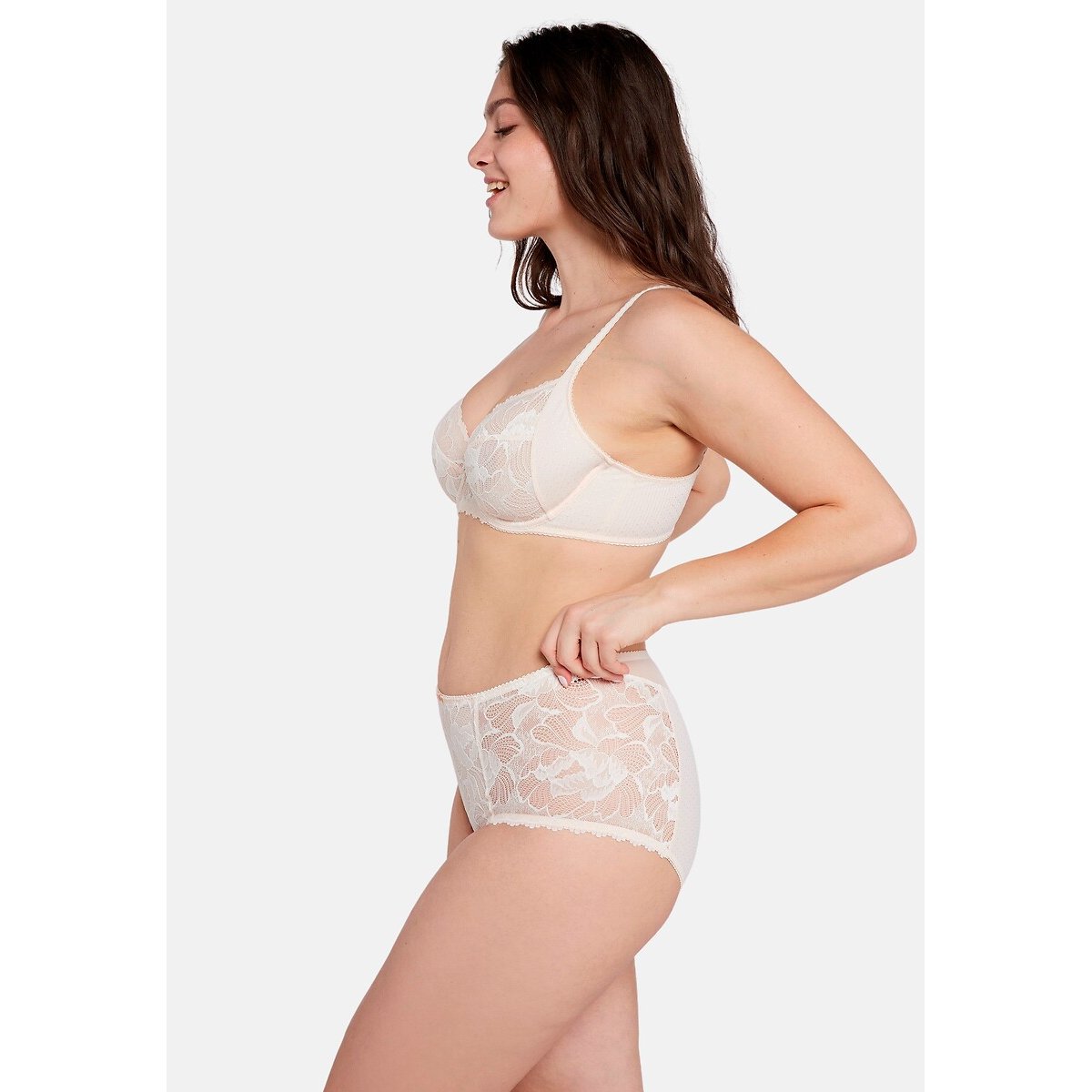 Capucine Lace Full Knickers ivory/pink, SANS COMPLEXE