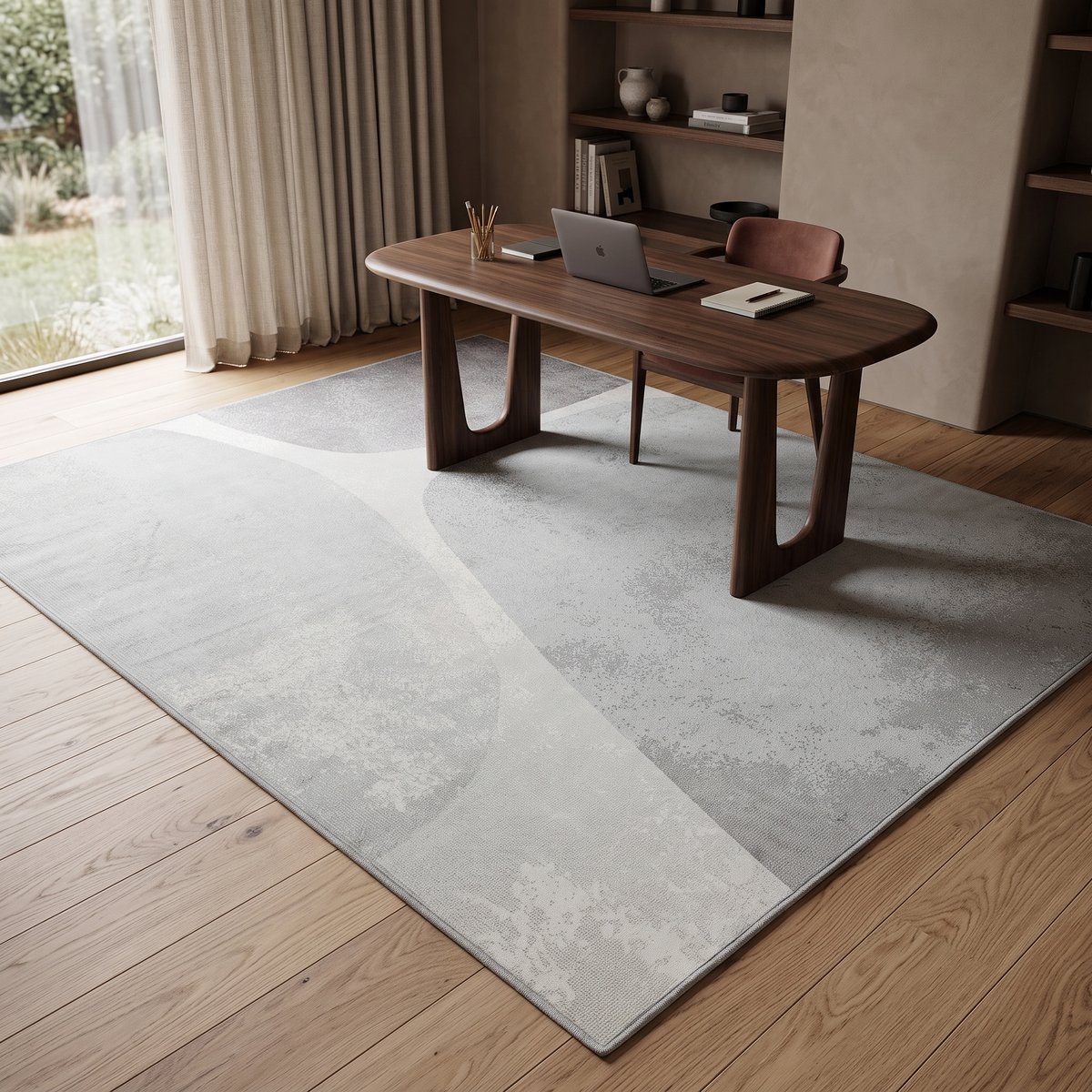 Tapis salon moderne motifs géométriques  ARIZONA gris, THE DECO FACTORY