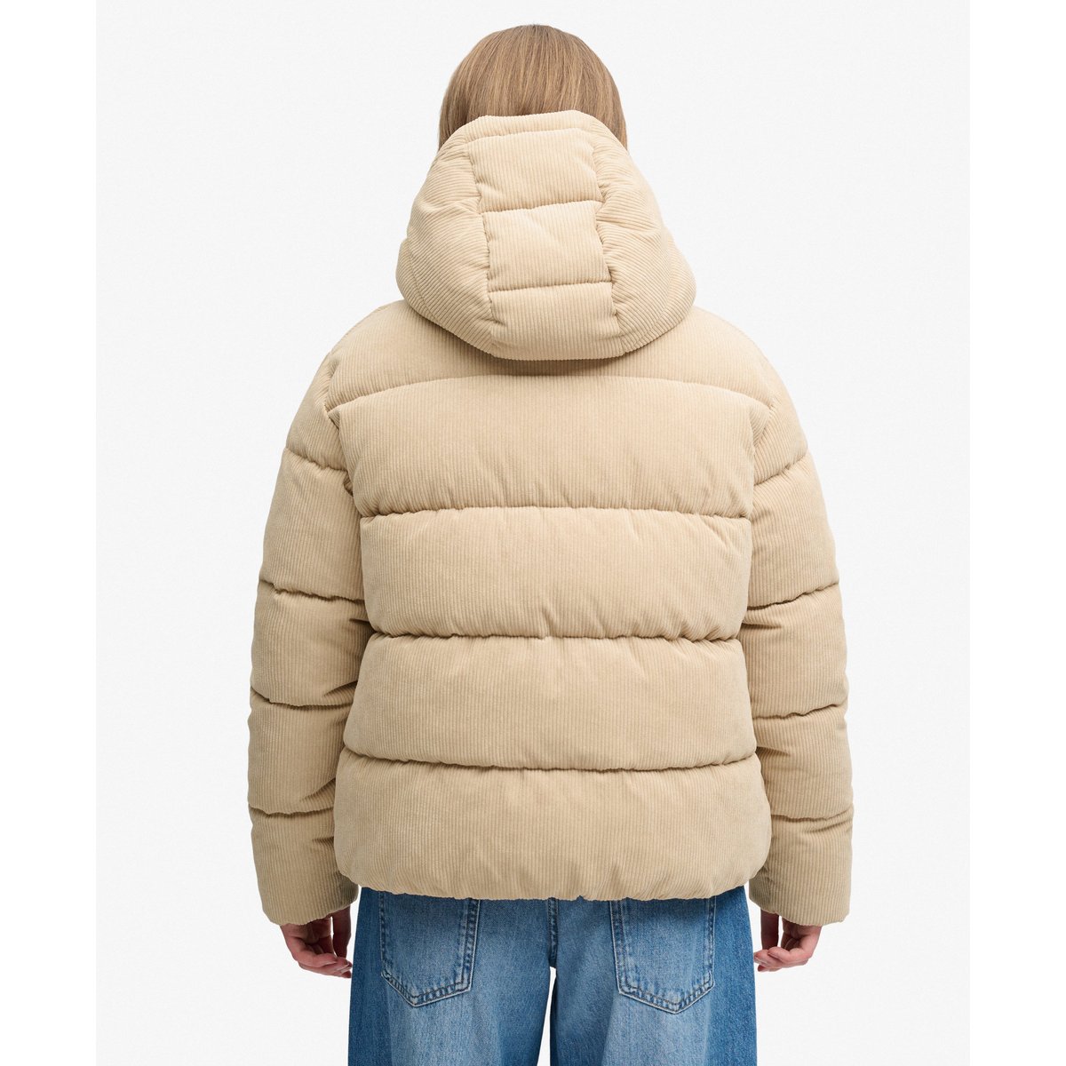 Doudoune à Capuche en Velours Premium brun encens, SUPERDRY