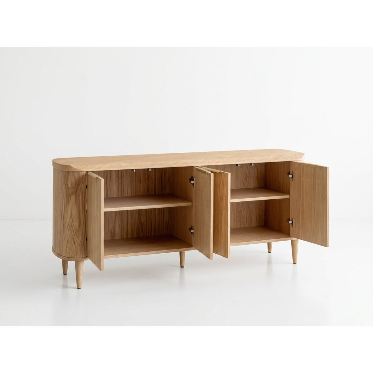 Buffet bas en 4 portes 200 cm, MAZARGUES marron clair, BOBOCHIC