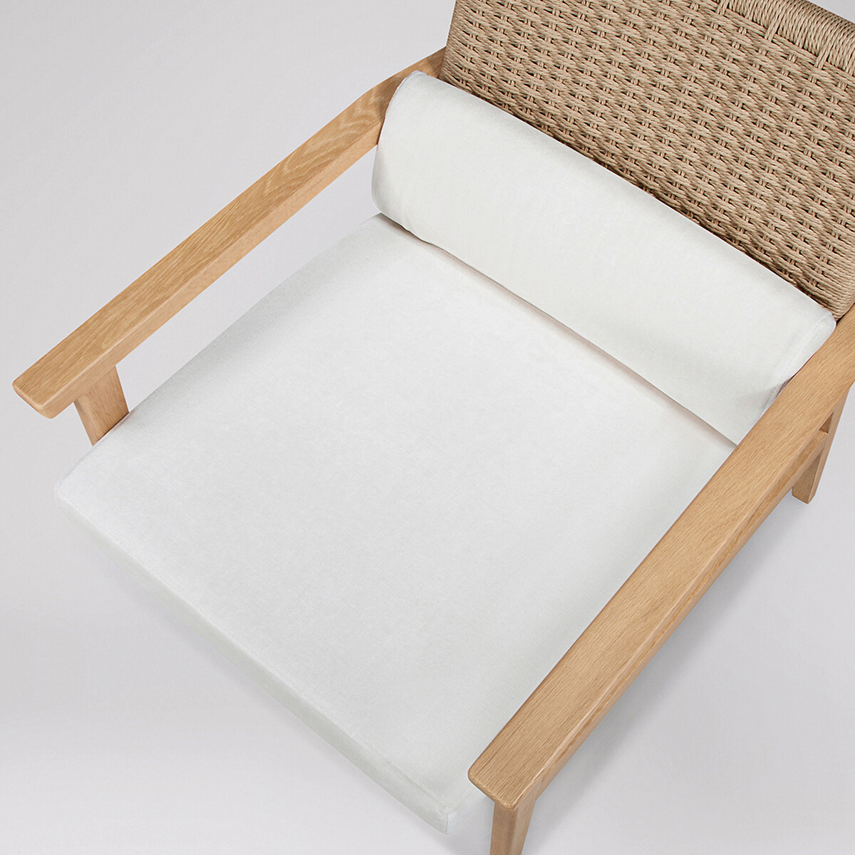 Wadesmill Fabric Armchair light wood, SWOON