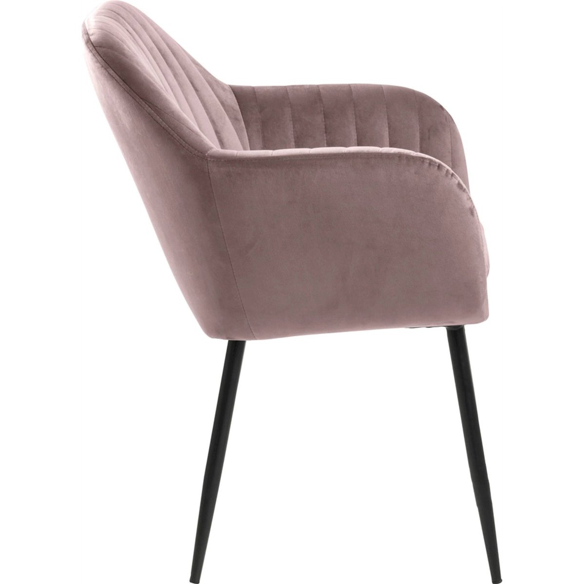Chaise rembourrée à accoudoirs ELIDI en velours beige, RECOLLECTION