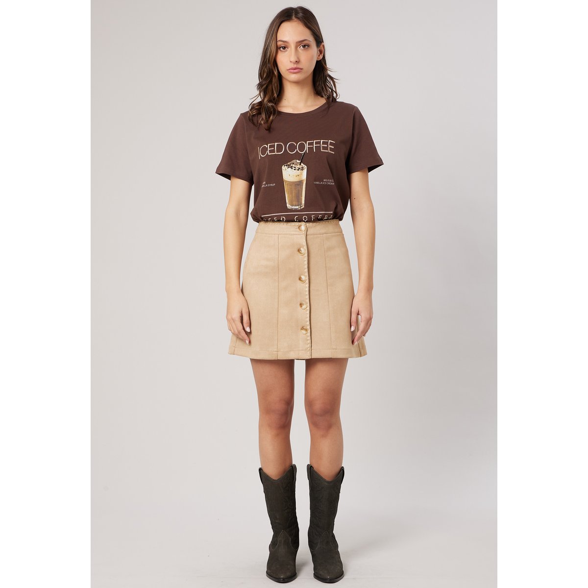 Jupe évasée femme BILLIE beige, DEELUXE
