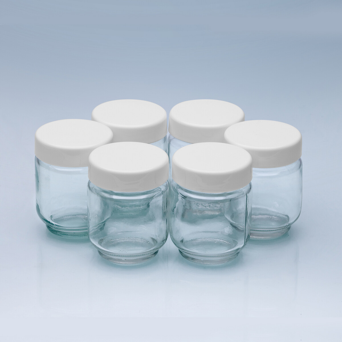 Conjunto de 6 copos para iogurteira, da Clatronic branco, CLATRONIC