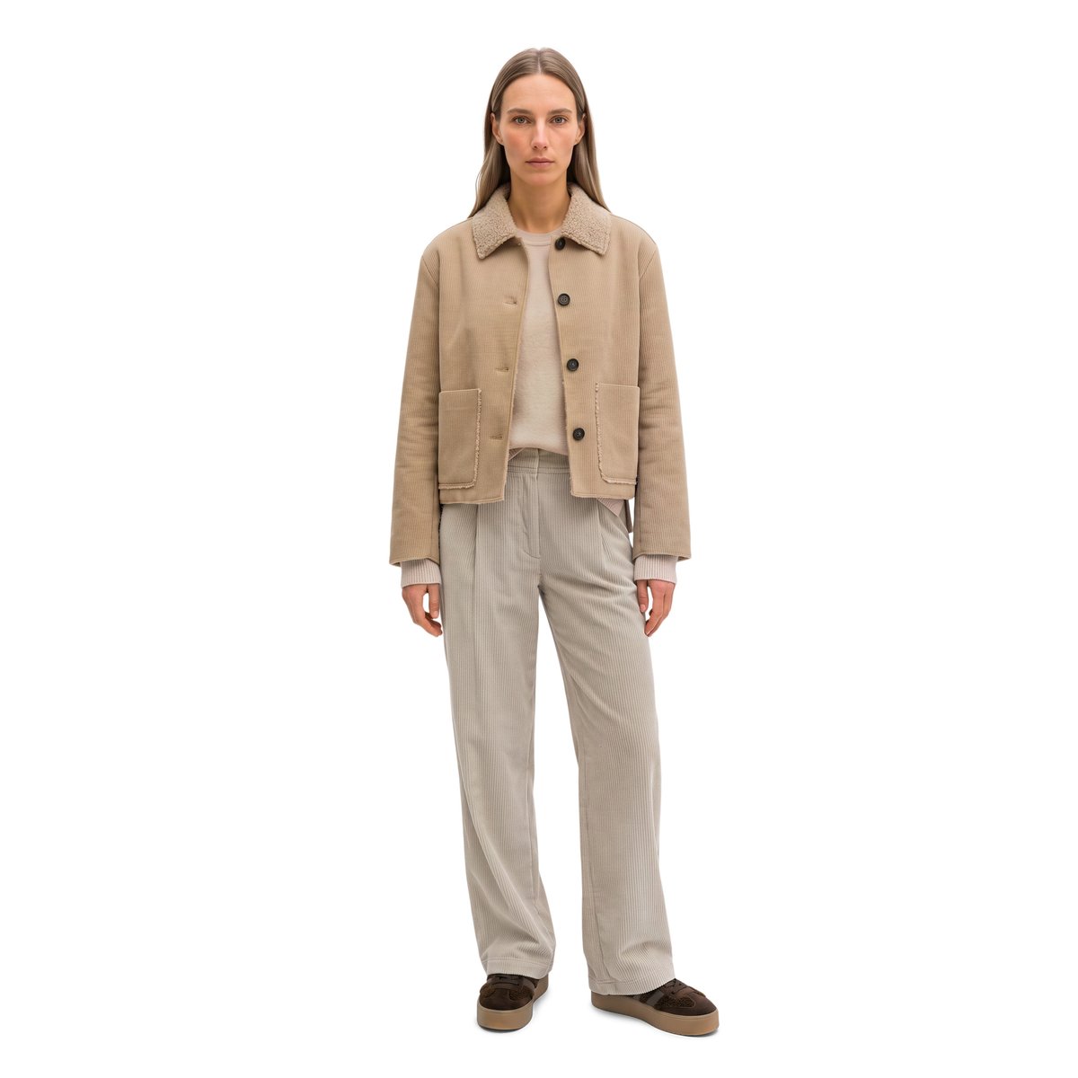 Veste d'extérieur coupe classique en cordon bouclé tressé beige, MARC O'POLO