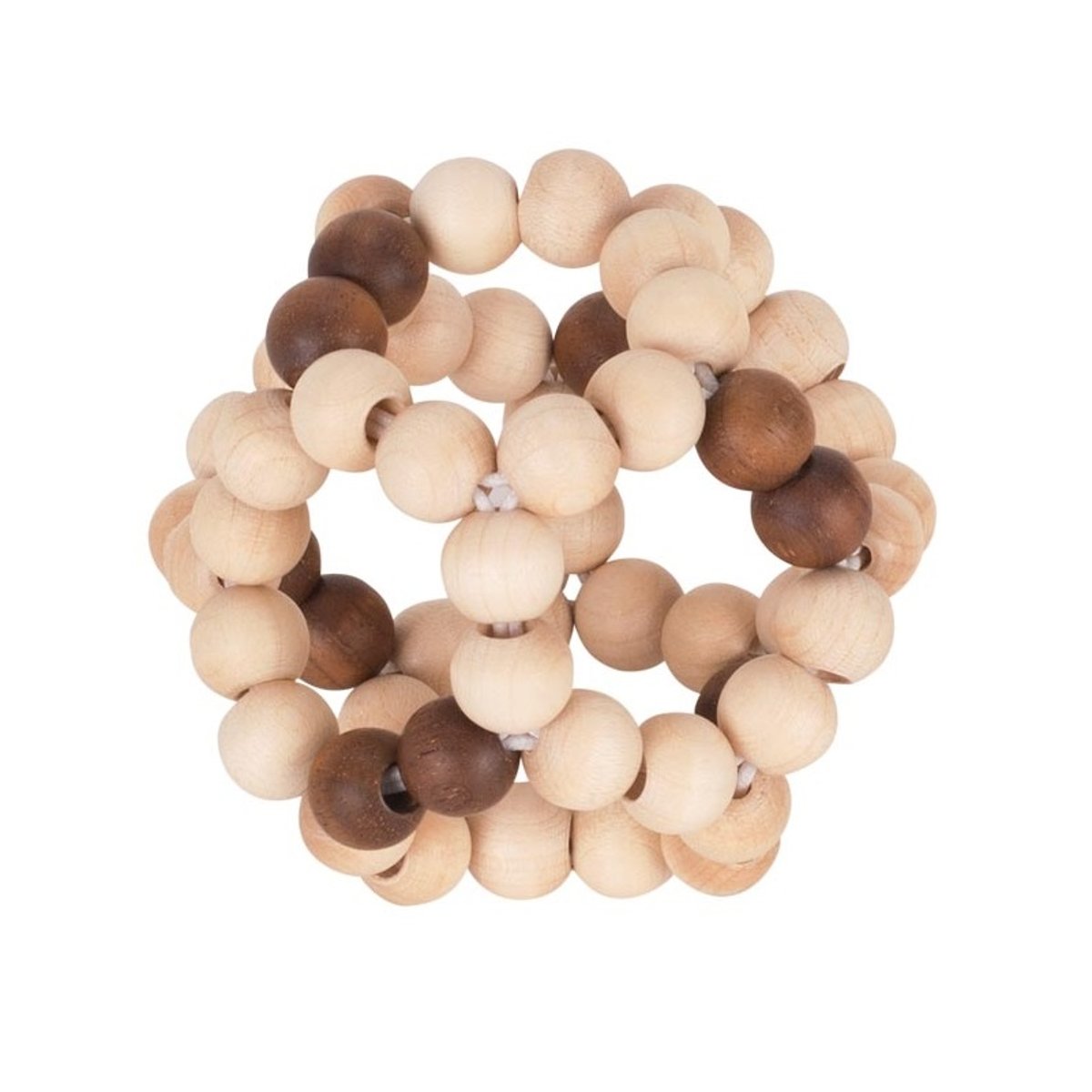 Hochet balle flexible en bois beige, GOKI