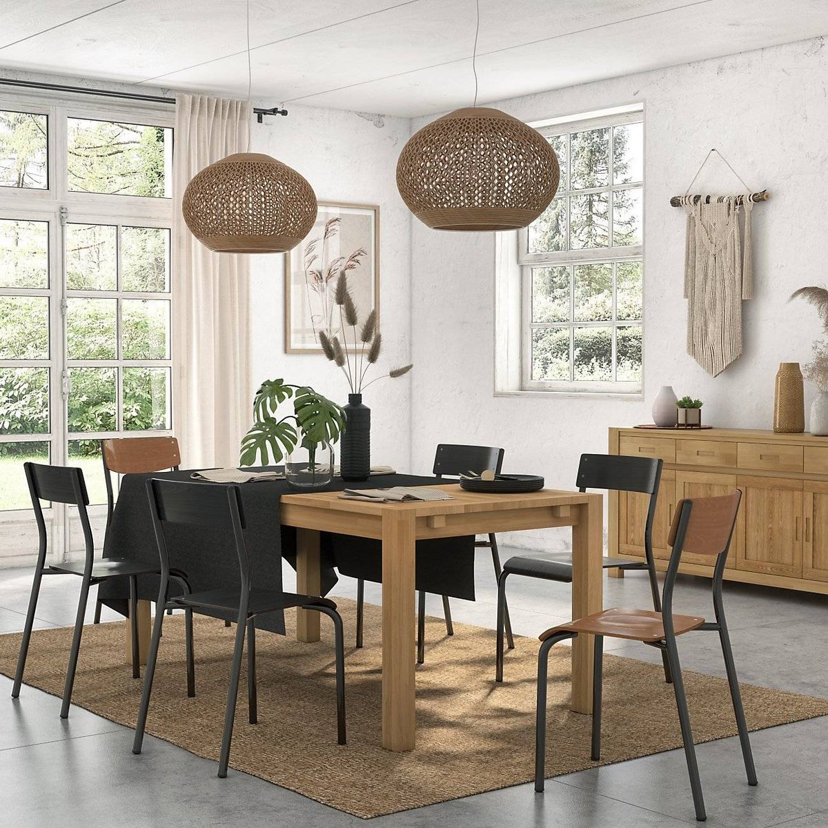 Buffet chêne massif 4 portes 4 tiroirs - LUMINESCENCE bois clair, CAMIF