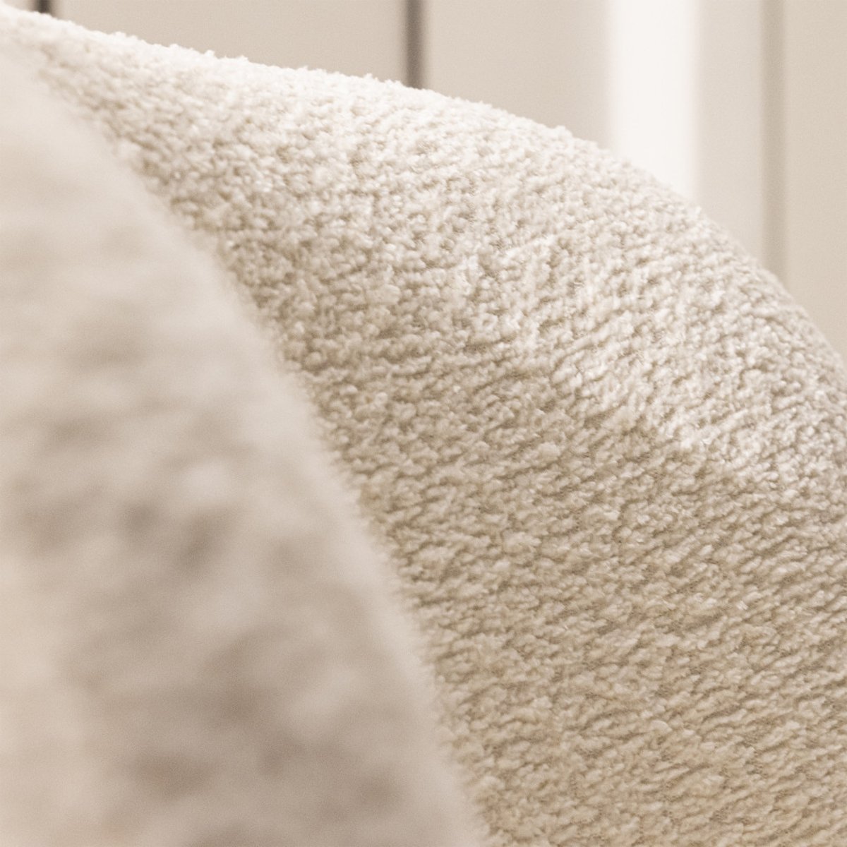 Fauteuil rond en tissu bouclette- MO blanc, DRAWER