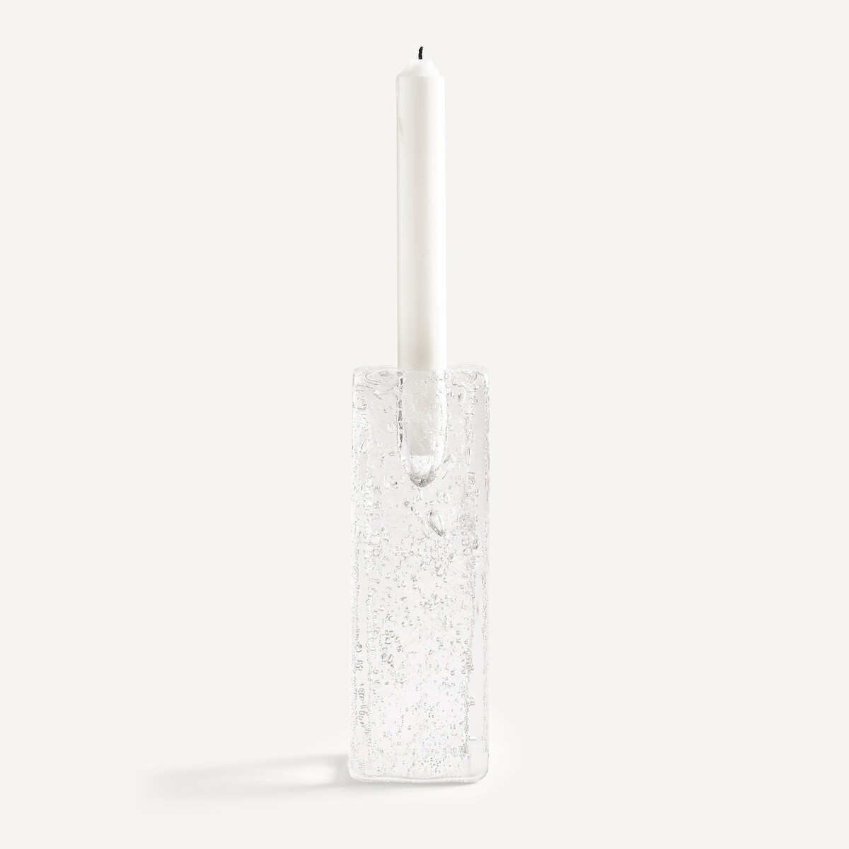 Handgeblazen glazen kandelaar, hoogte 18 cm, CASARE transparant, AM.PM