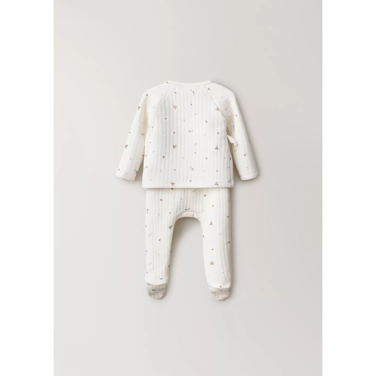 Combinaison pyjama imprimée blanc cassé, MANGO HOME