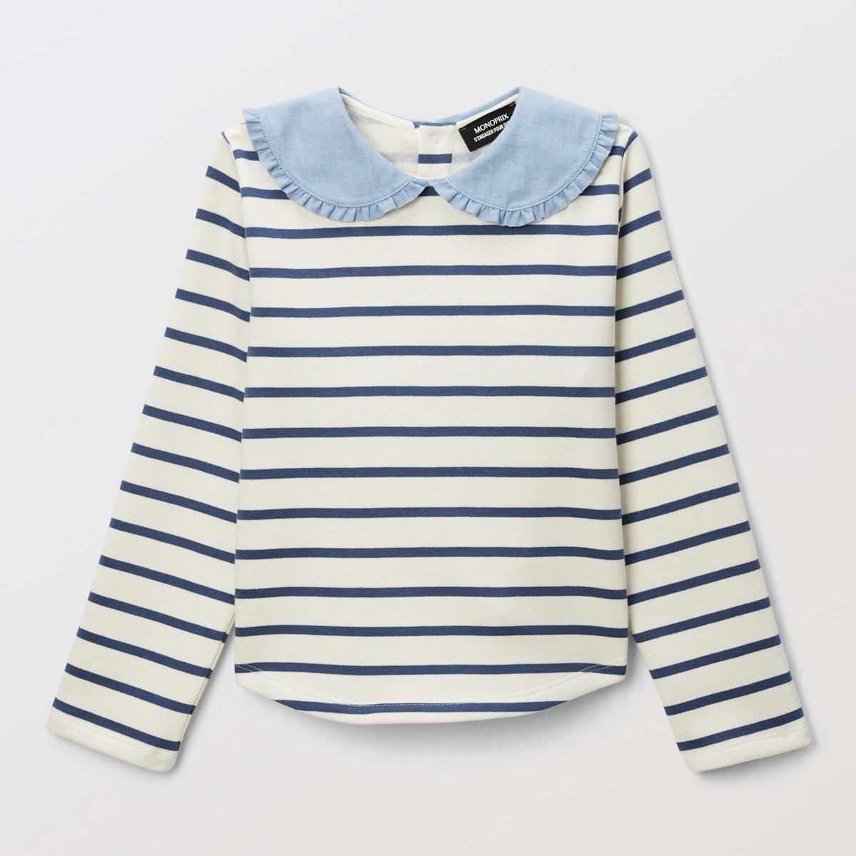 Sweat rayé en coton naturel, MONOPRIX