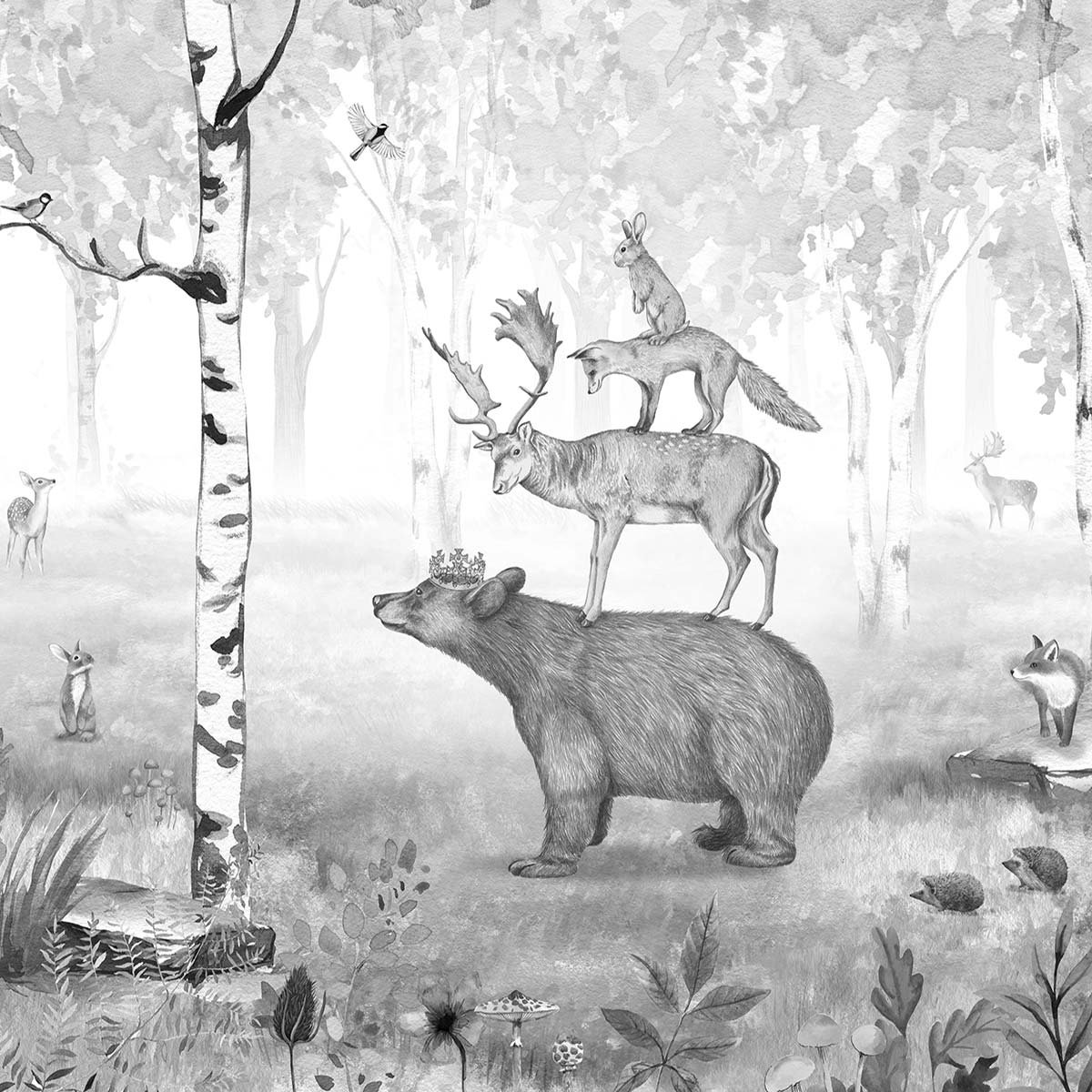 Papier peint pyramide des bois intissé, HEXOA