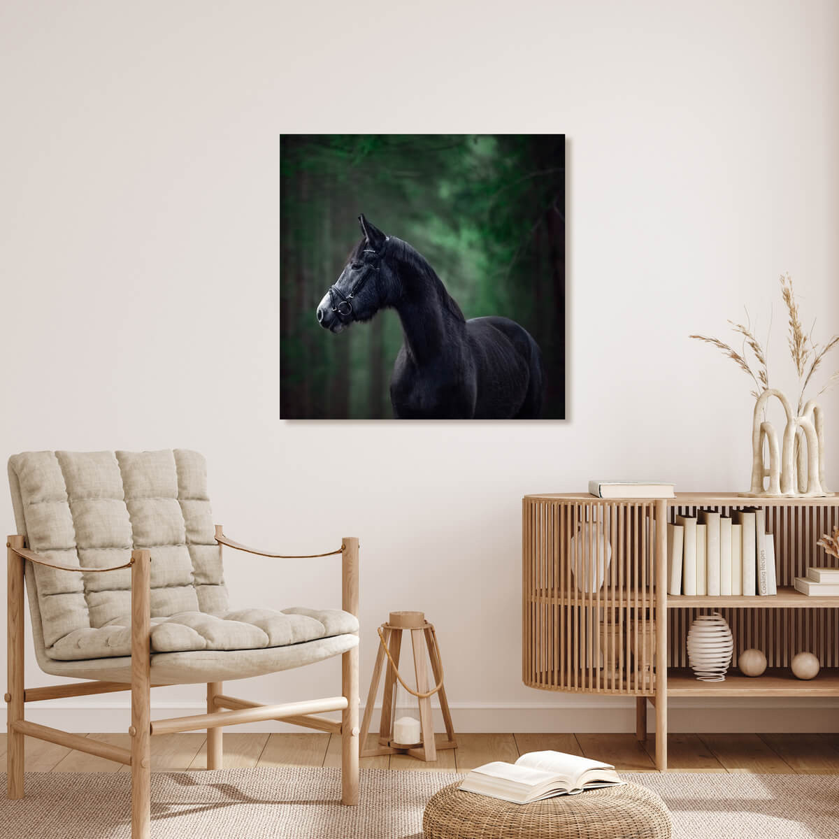 Tableau Mural Cheval Forêt ANIMAUX tableaux sur toile-vert, CEANOTHE