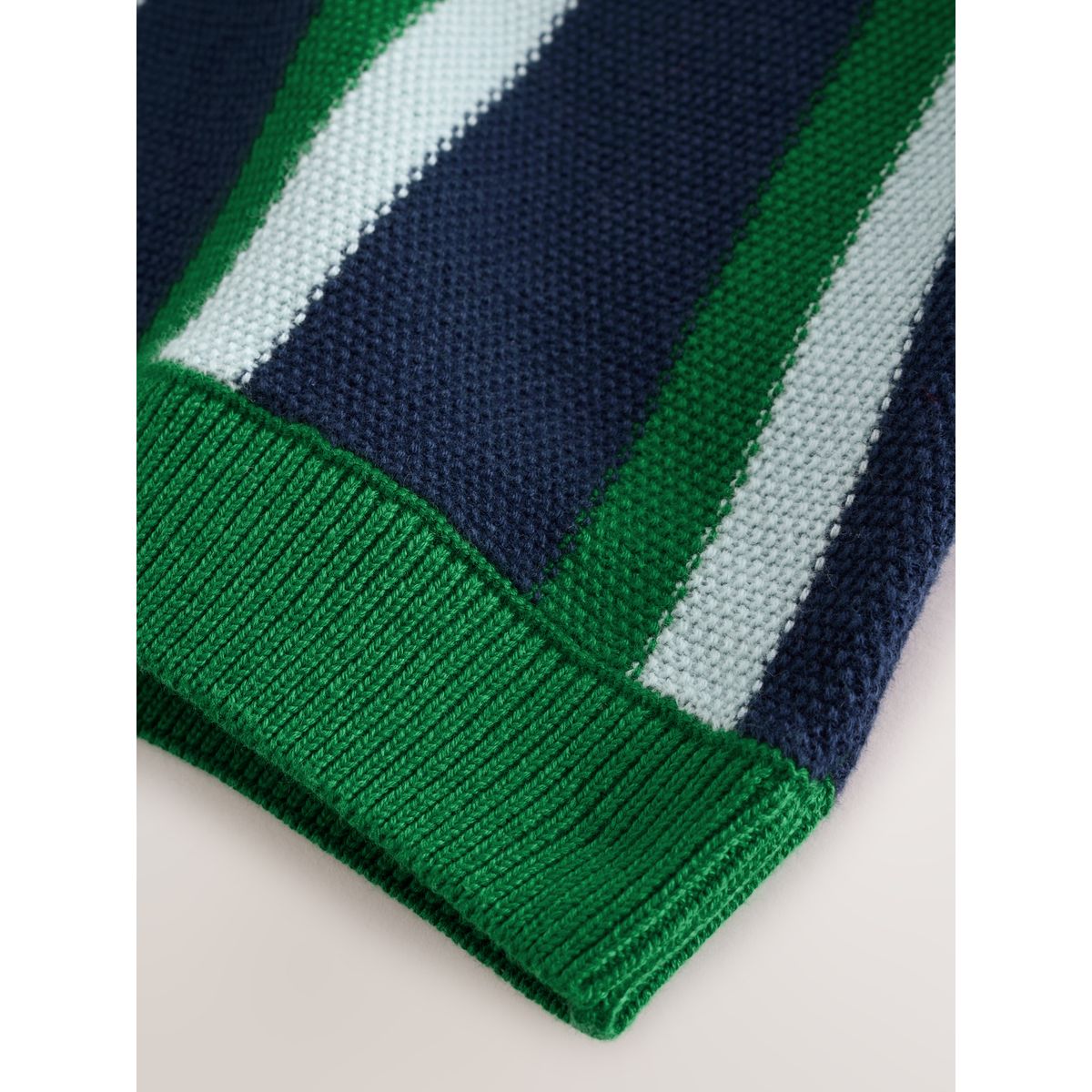 Polo en maille à rayures vert/bleu marine, NEXT