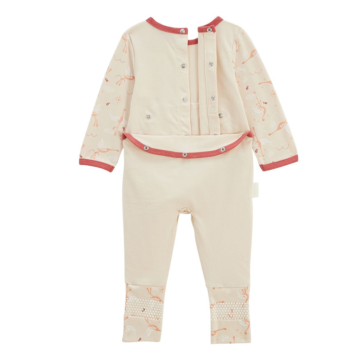 Pyjama bébé à pieds retroussables Poésie d'été vanille, PETIT BEGUIN