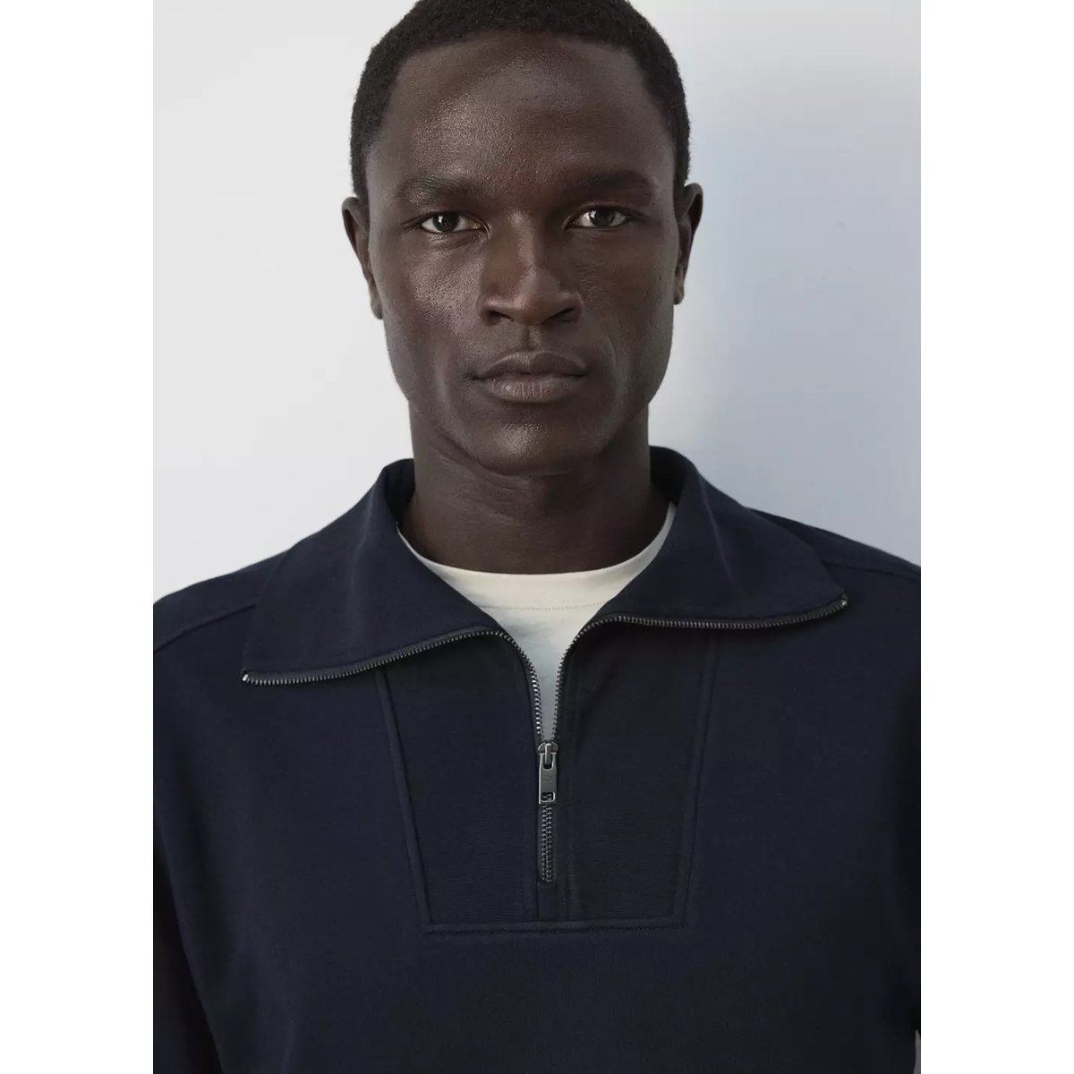 Sweat coton relaxed-fit bleu marine, MANGO MAN
