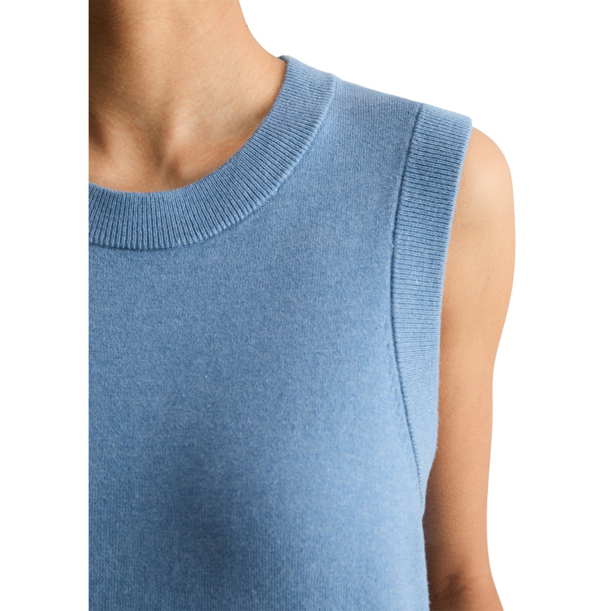 Pull sans manches coupe classique en Soft Cotton Stretch blaubleu, MARC O’POLO DENIM