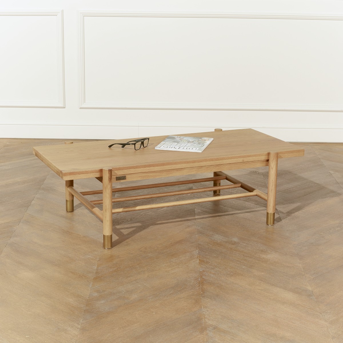 Table basse rectangulaire style scandinave en chêne GEORGETOWN beige, ROBIN DES BOIS