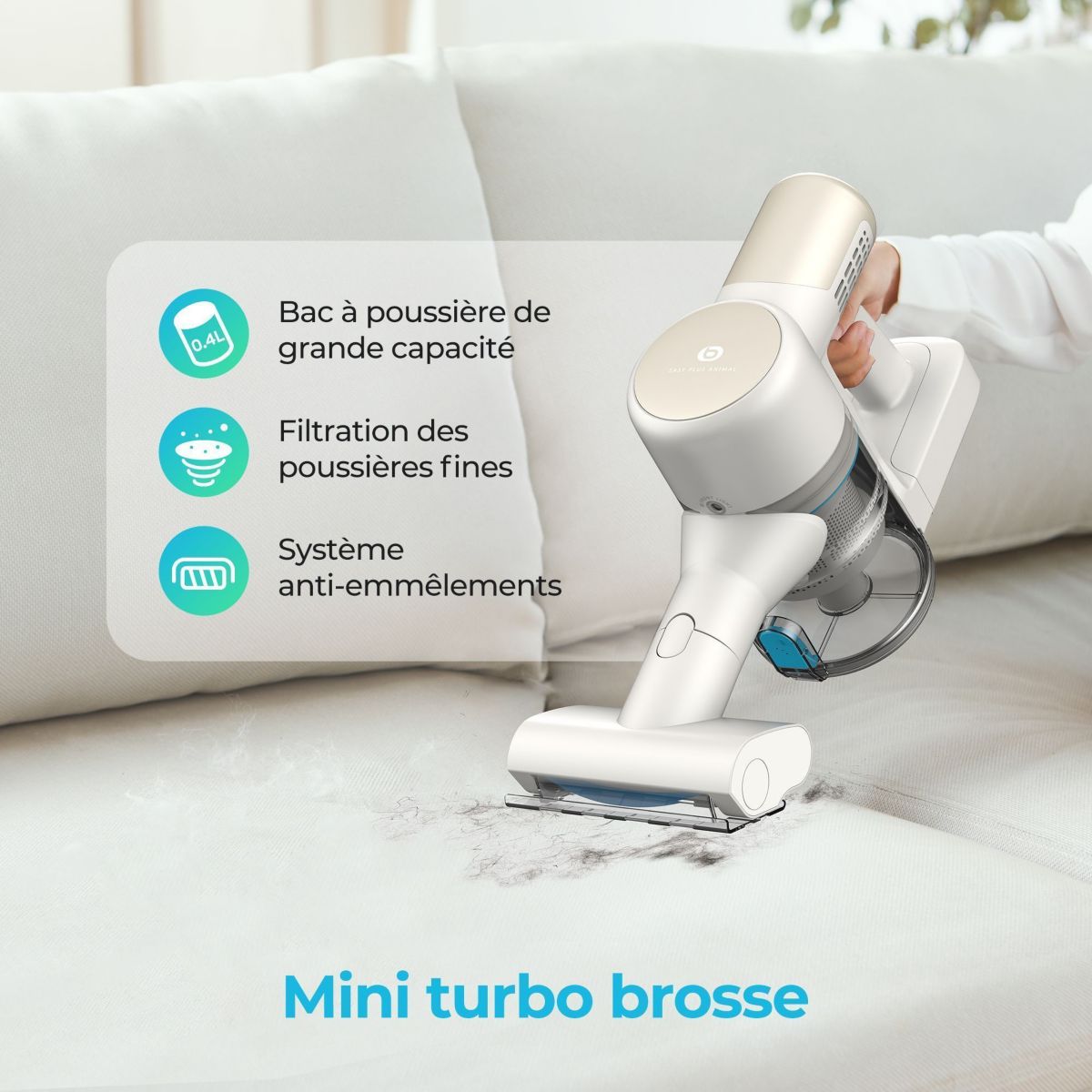 Aspirateur balai EVCSK200 Easy plus animal couleur unique, ESSENTIEL B