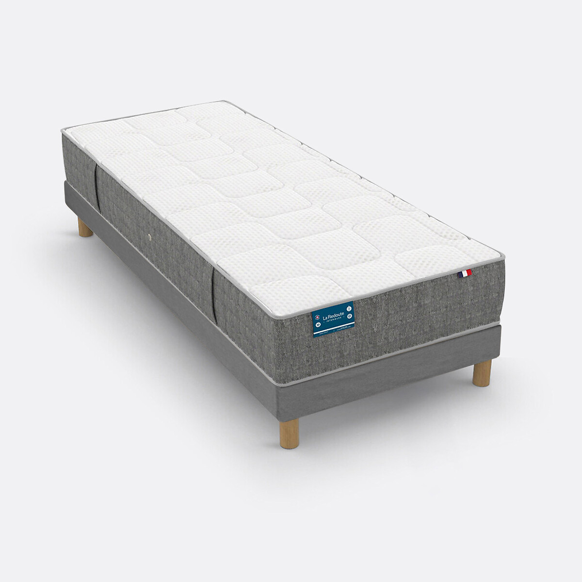 Ensemble matelas 640 ressorts, soutien ferme, accueil moelleux gris foncé, LA REDOUTE INTERIEURS