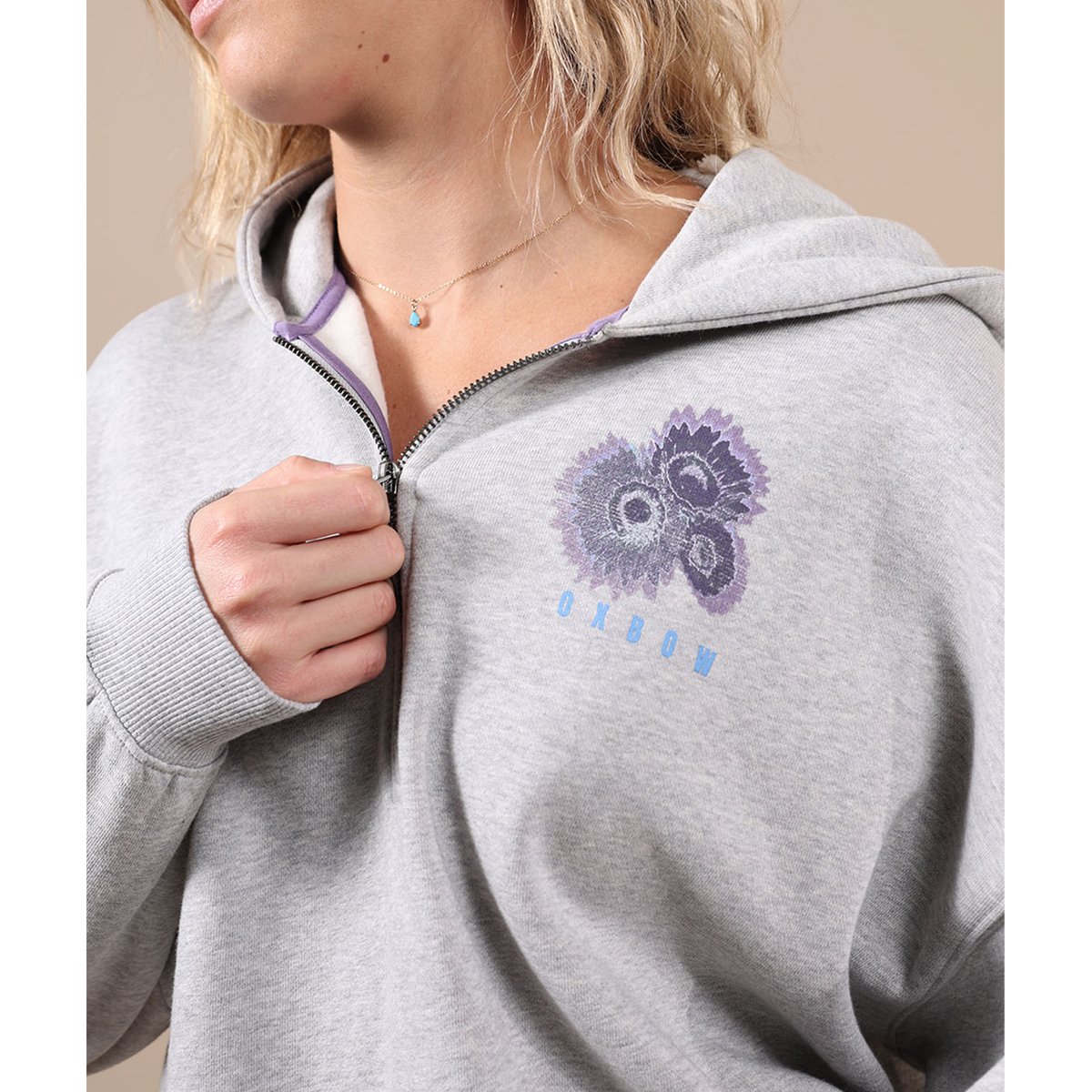 Sweat à capuche NATURE grey heather, OXBOW