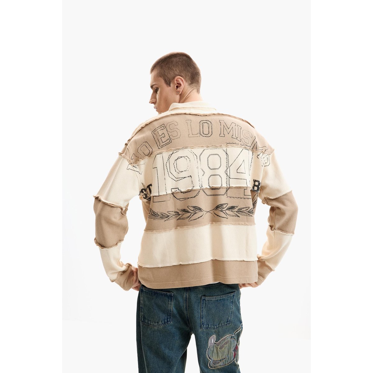 Tee-shirt rayé gris, DESIGUAL