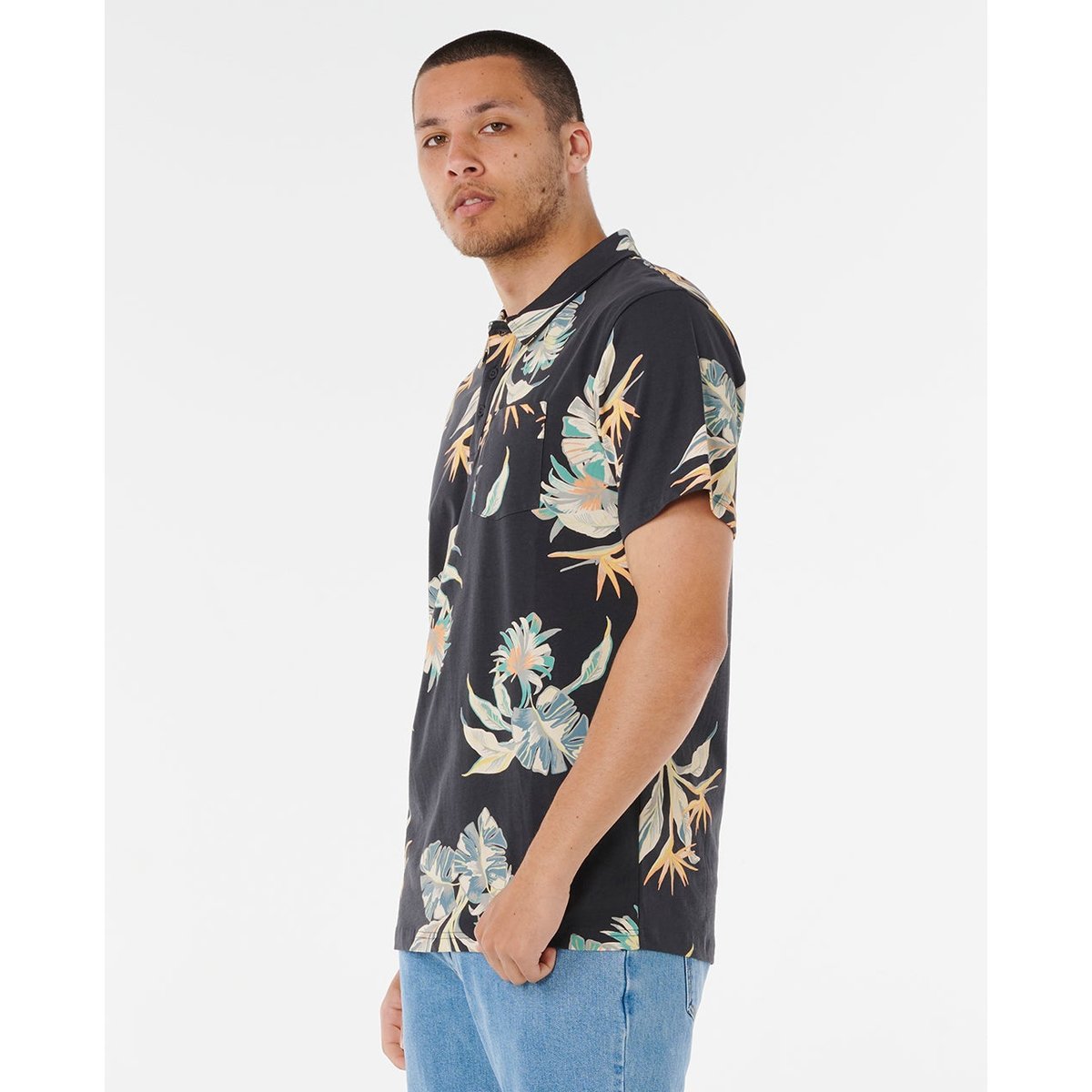 Polo FUN TIMES noir, RIP CURL