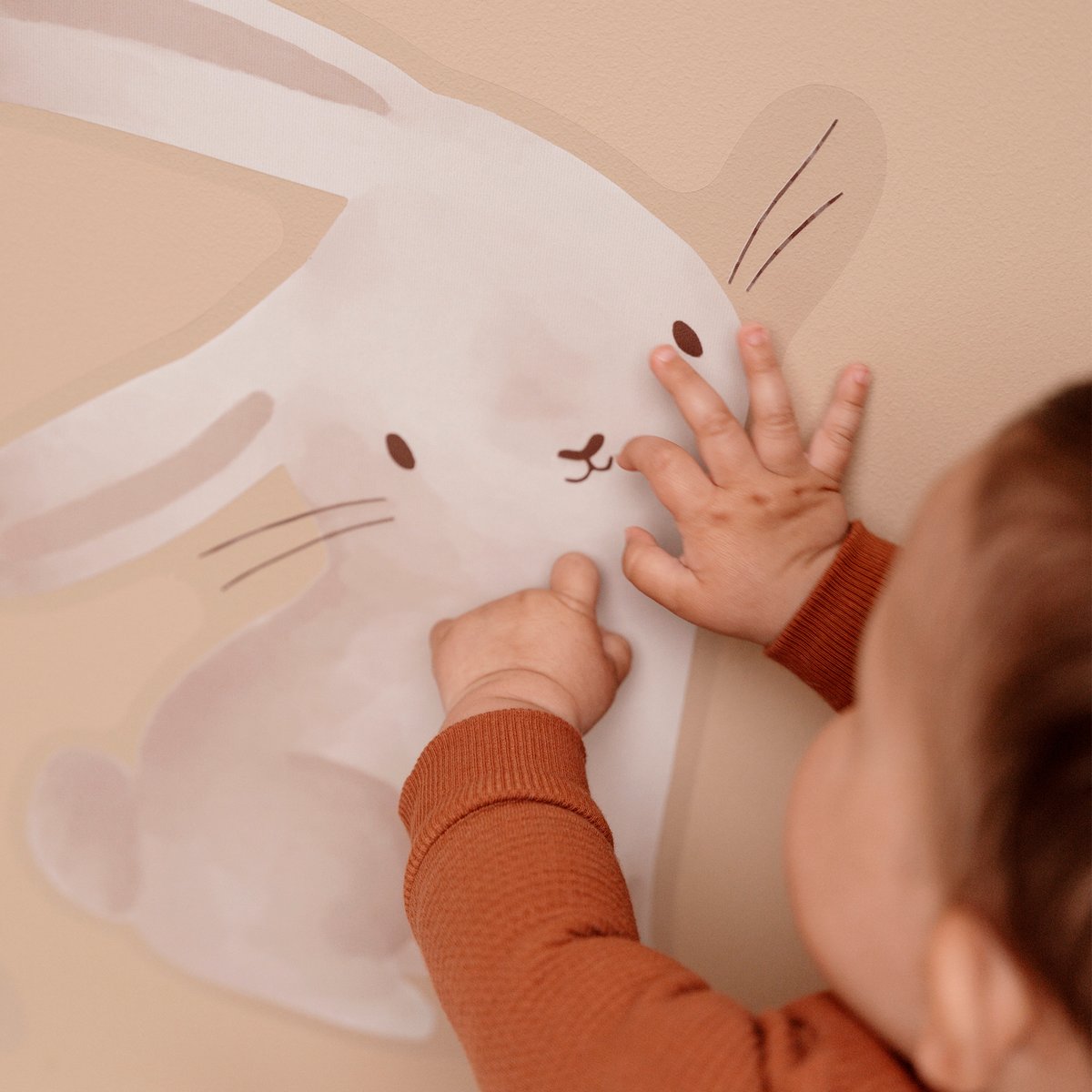 Stickers muraux pour enfant Bébé lapin marron, LITTLE DUTCH