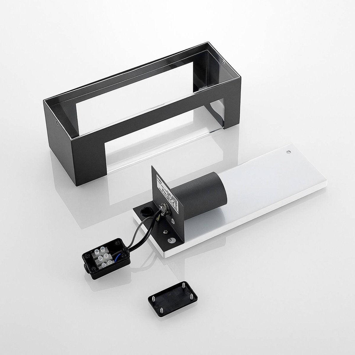Applique extérieure en inox moderne, Tilian anthracite, clair, LINDBY