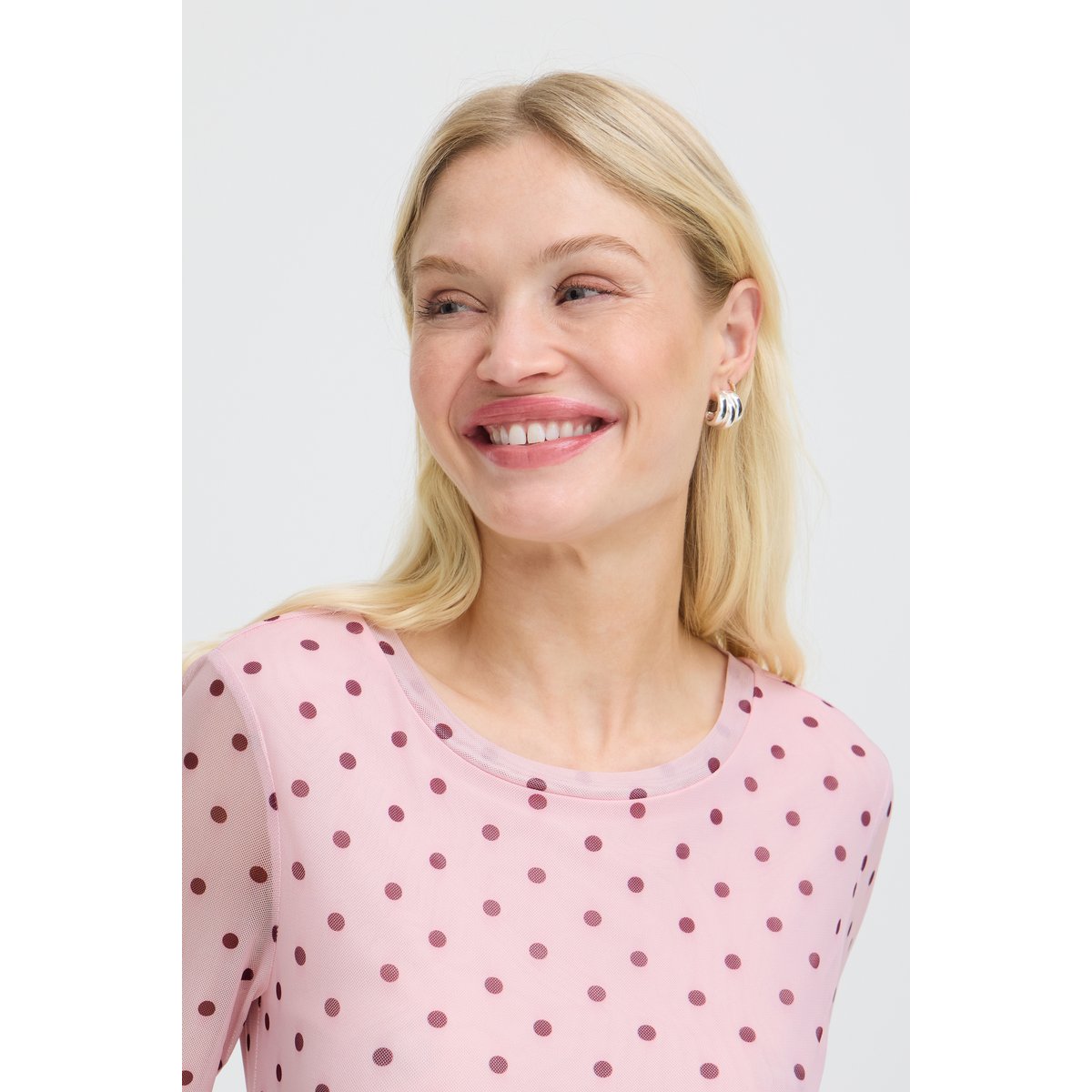 Á manches longues rose parfait pink dots, B.YOUNG