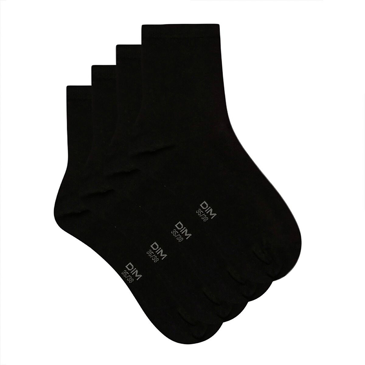 Pack of 2 Pairs of Crew Socks black/black, DIM