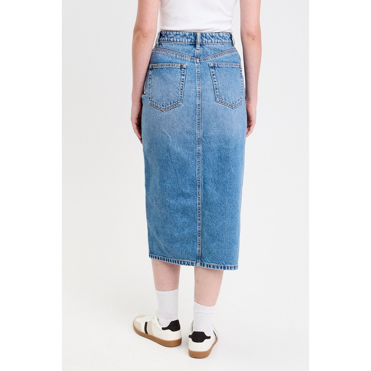 Jupe crayon taille standard denim double stone, CACHE CACHE