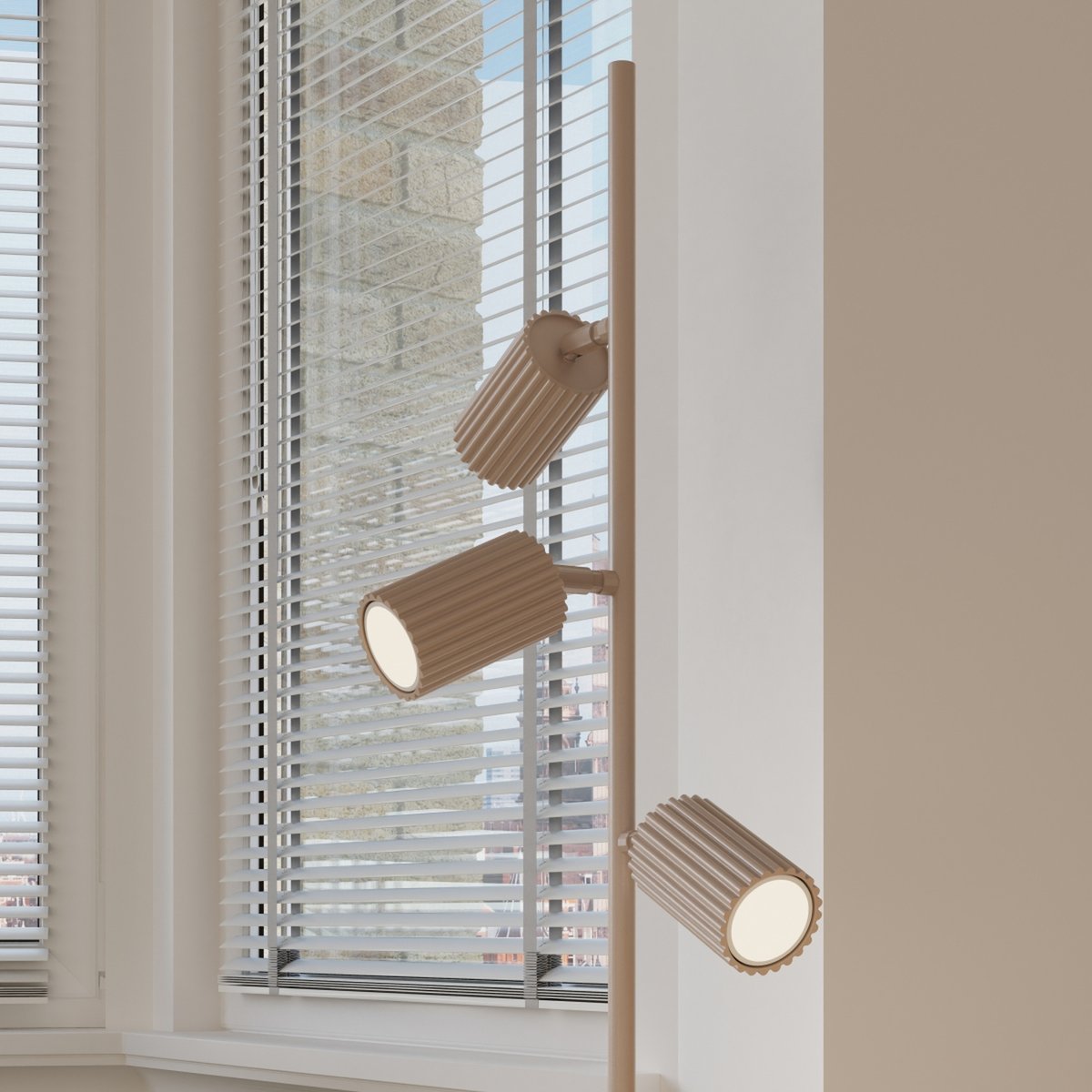 Lampadaire Aluminium Taupe GU10 3 KARBON taupe, EDEN