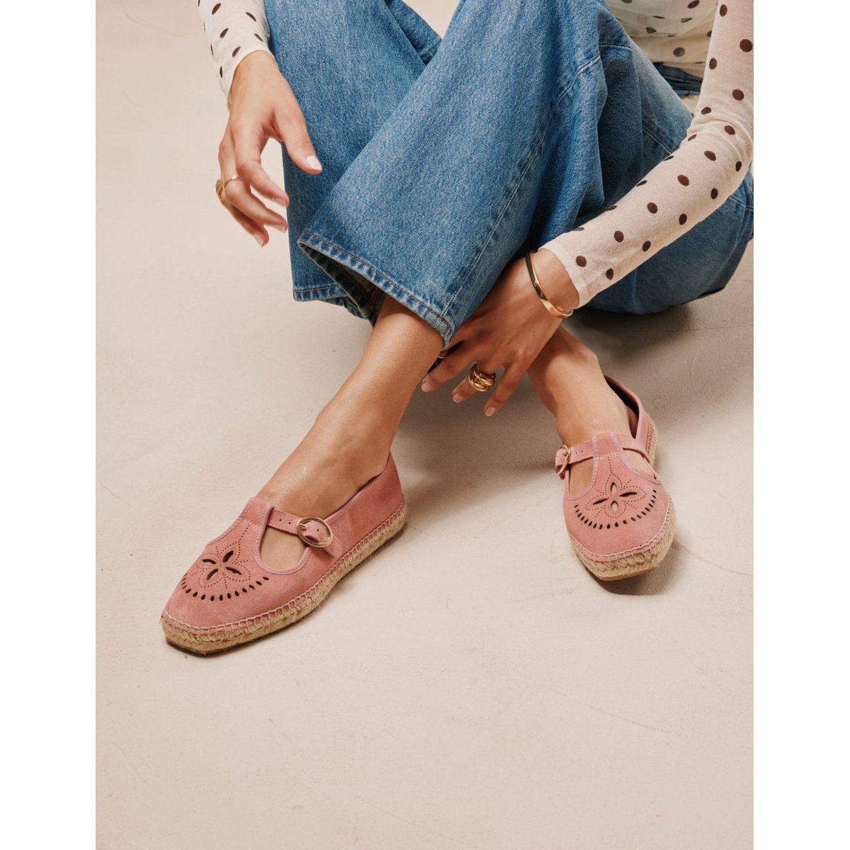 Espadrilles DINA suède rose, ODAJE