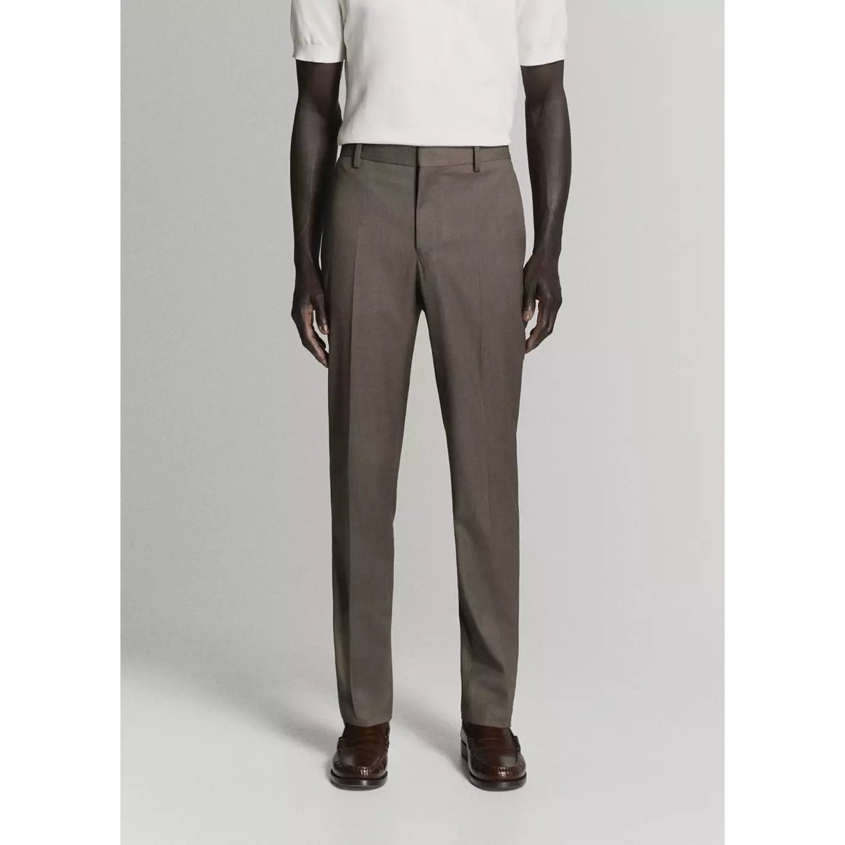 Pantalon costume Parí super slim-fit marron moyen, MANGO MAN