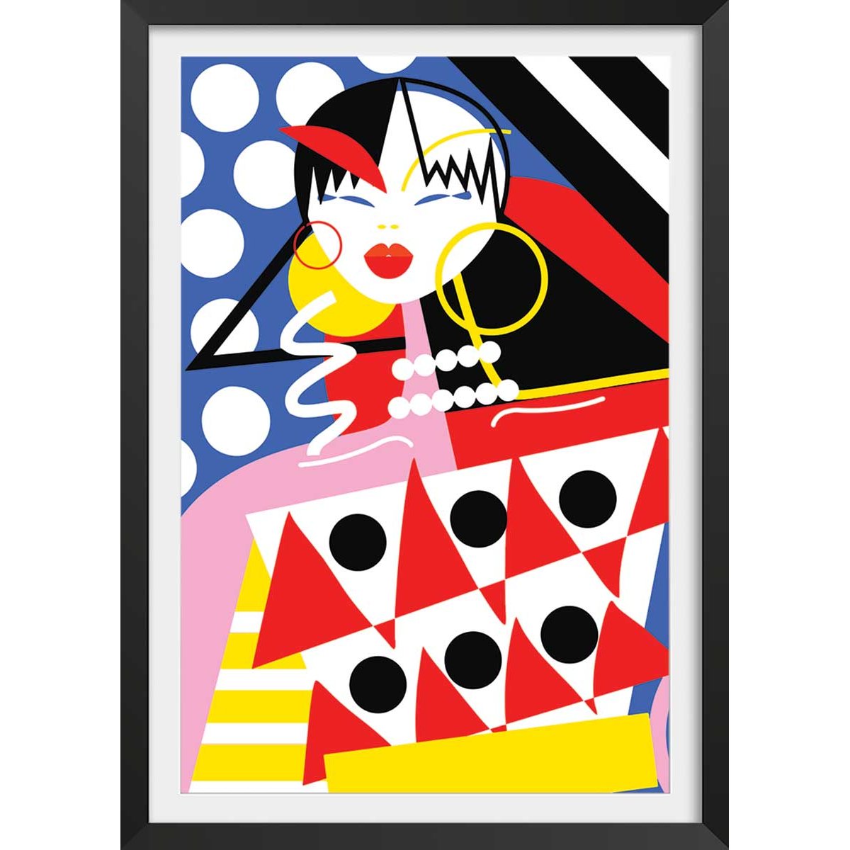 Affiche la vie trépidente d'une femme! affiche + cadre en bois - noir, HEXOA
