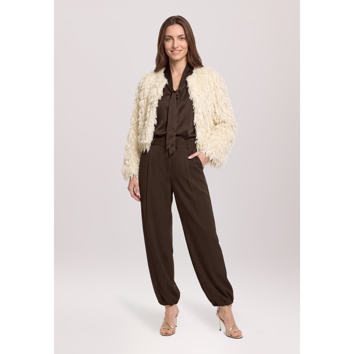 Pantalon à enfiler à élastique espresso brown, VERA MONT