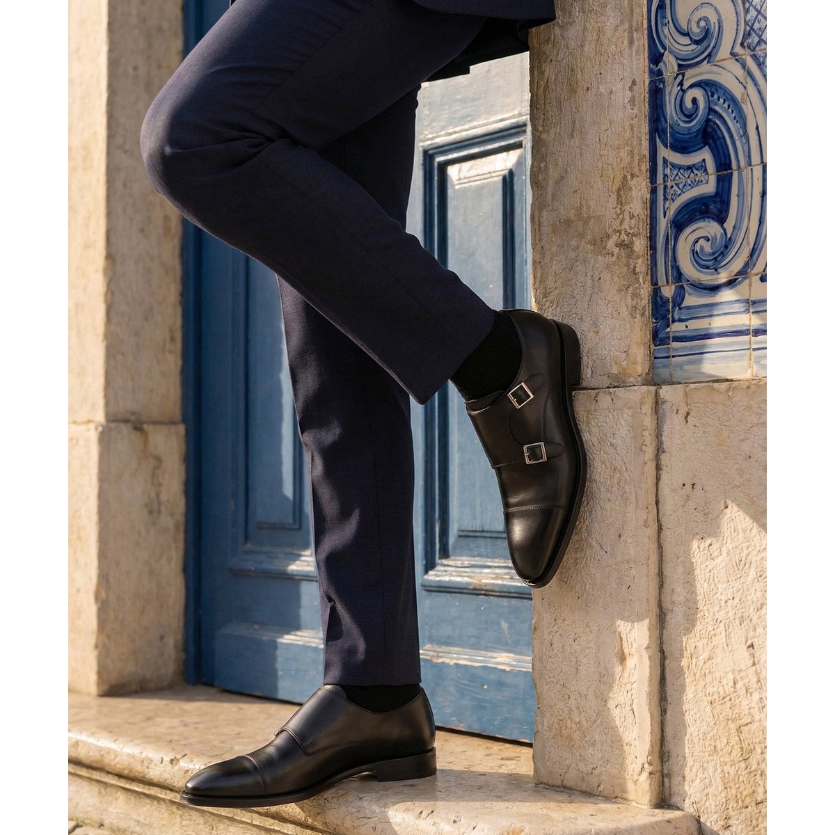 Chaussure Monk en cuir CAMBRIDGE noir, FINSBURY