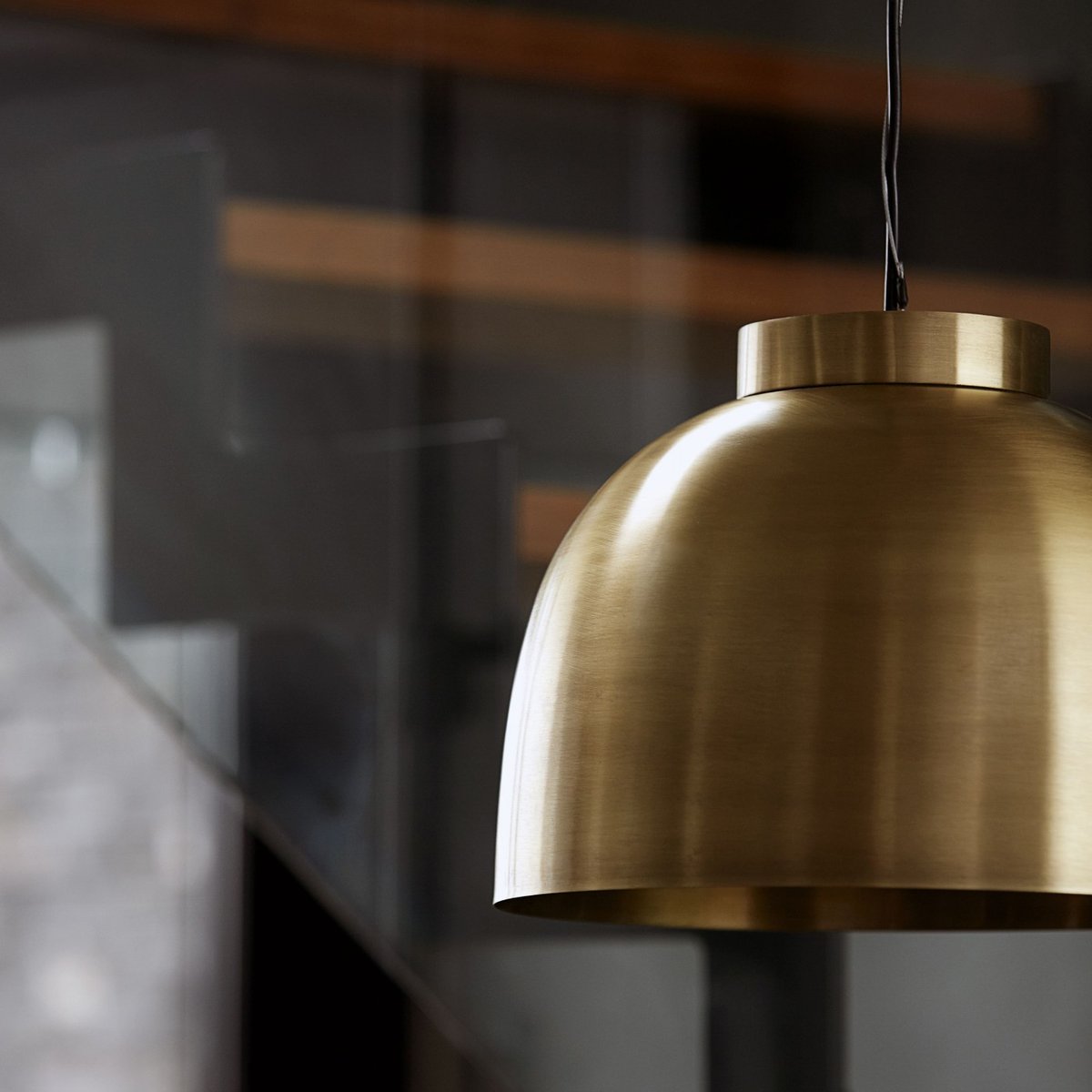 Lampe Suspension Bowl Laiton Medium Diam 35 cm laiton, HOUSE DOCTOR