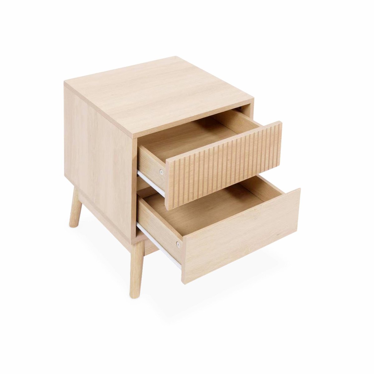 Tables de chevet décor bois 2 tiroirs (lot de 2) LINEAR bois foncé, SWEEEK
