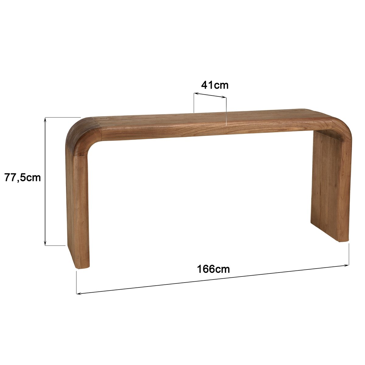 Console épurée en bois de mindi ARCUS bois naturel, PIER IMPORT