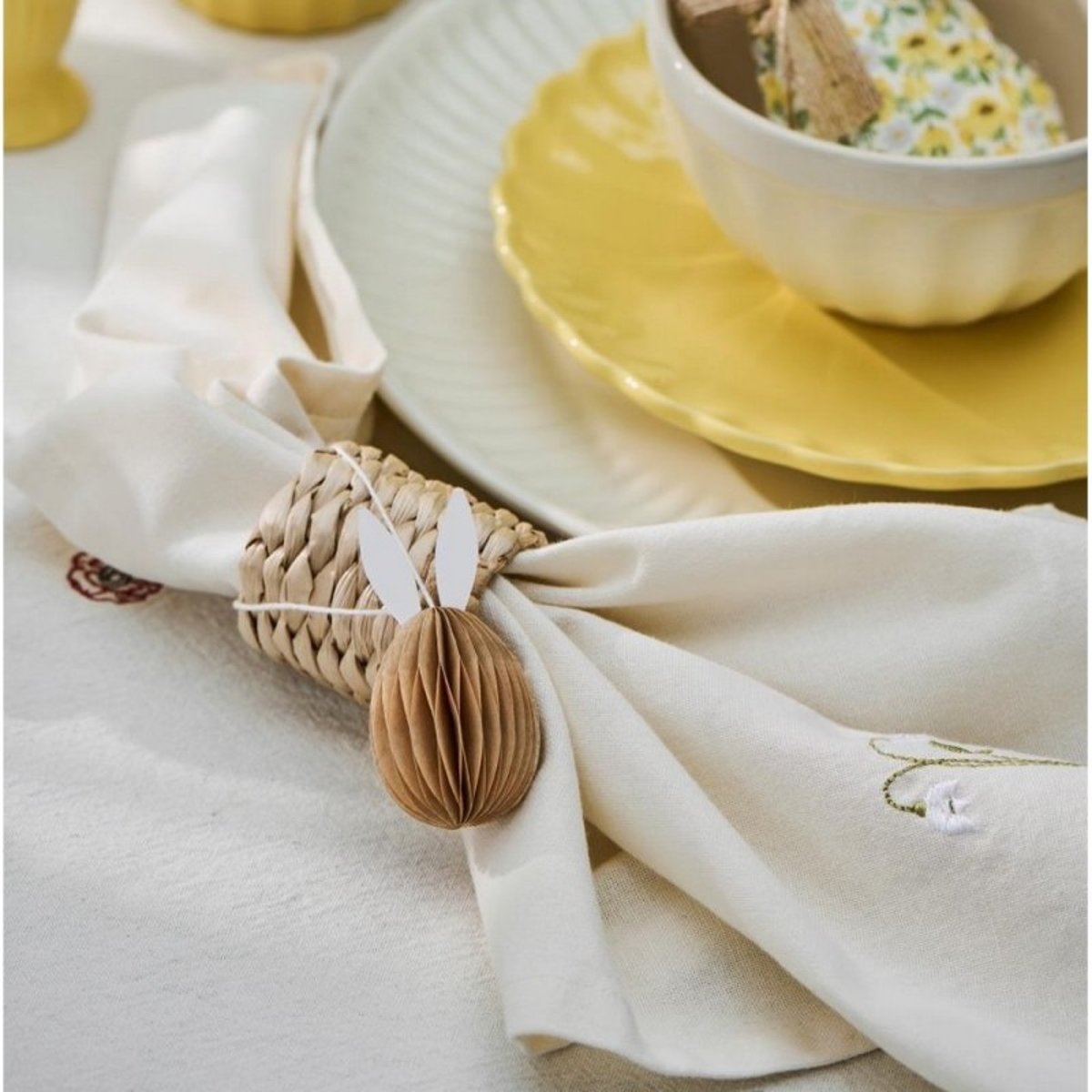 Serviette de table broderie fleur coton SUMMER VIBES blanc, IB LAURSEN