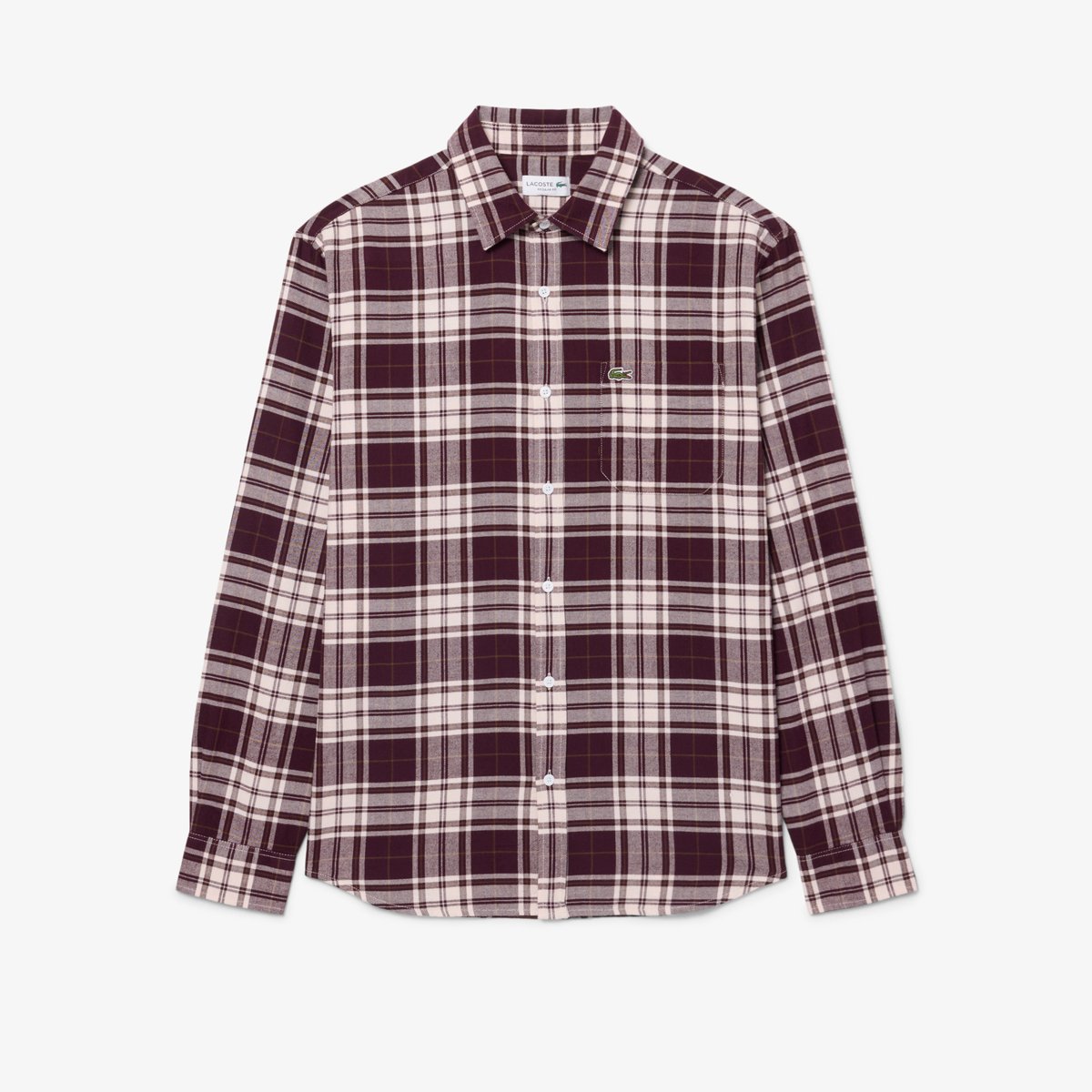 Chemise flanelle à carreaux regular fit beige-dcn1, LACOSTE